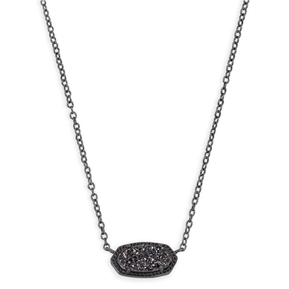 Kendra Scott Pendant Necklace in Black Drusy